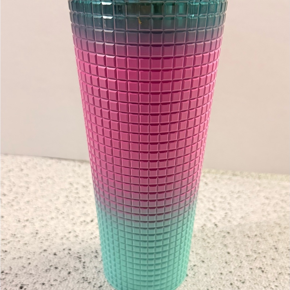 Starbucks Mint Green w/ Pink Textured Tumbler